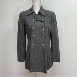 Vintage Giorgio Armani Giacca Donna Double Breasted Charcoal Gray Knit Blazer